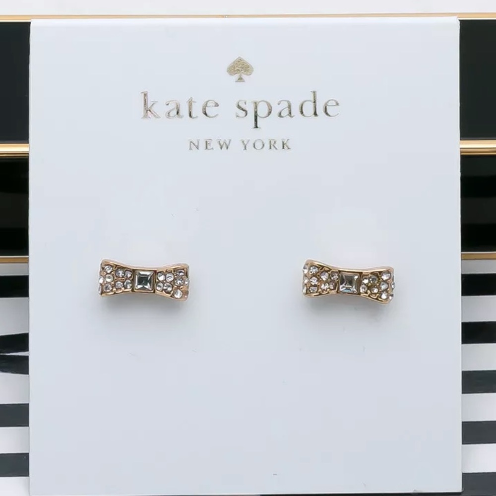 KATE SPADE READY SET BOW GOLD STUD EARRINGS